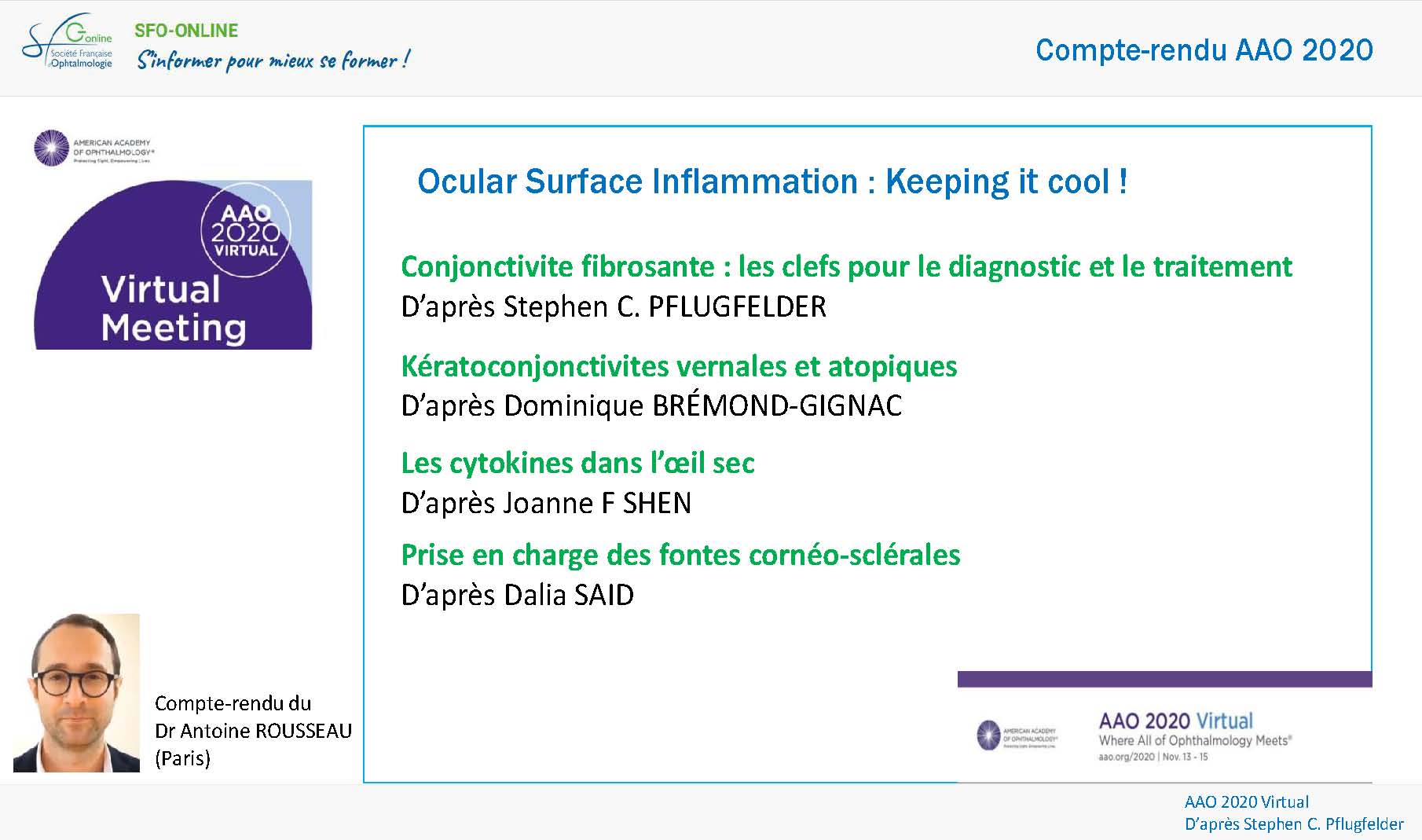 Compte-rendu du Dr Antoine ROUSSEAU