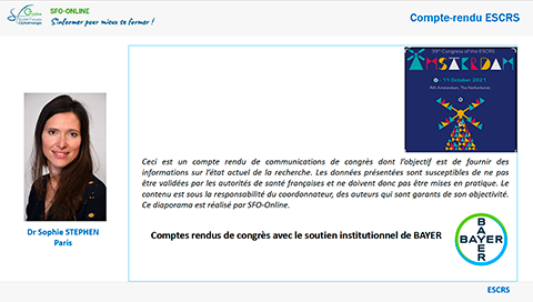 ESCRS 2021- Compte rendu du Dr Sophie STEPHEN