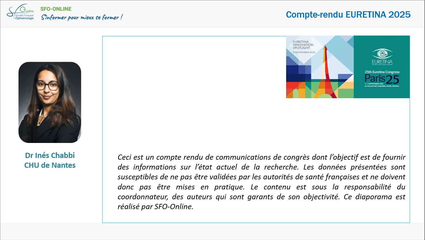CR EURETINA 2025 Chabbi | SFO-online - Société Française d'Ophtalmologie