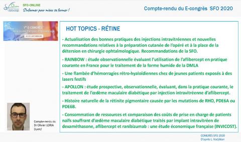 Compte-rendu du Dr Olivier LORIA