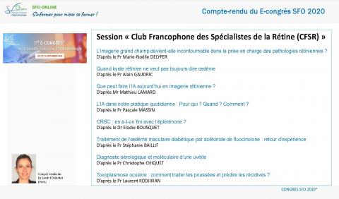 Compte-rendu du Dr Sarah TOUHAMI 